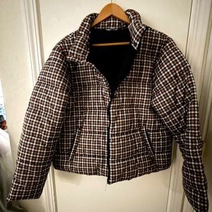 Plaid puffer jacket